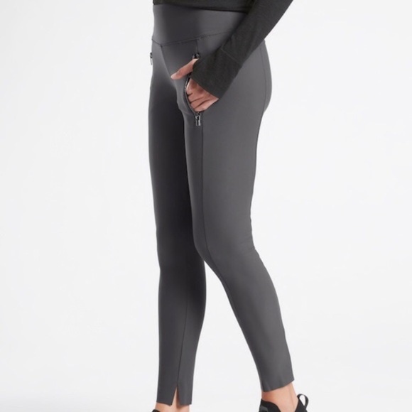 Athleta Stellar Tight Women's Leggings, S, Grey,  Zip Pocket, Business Casual - Picture 2 of 12